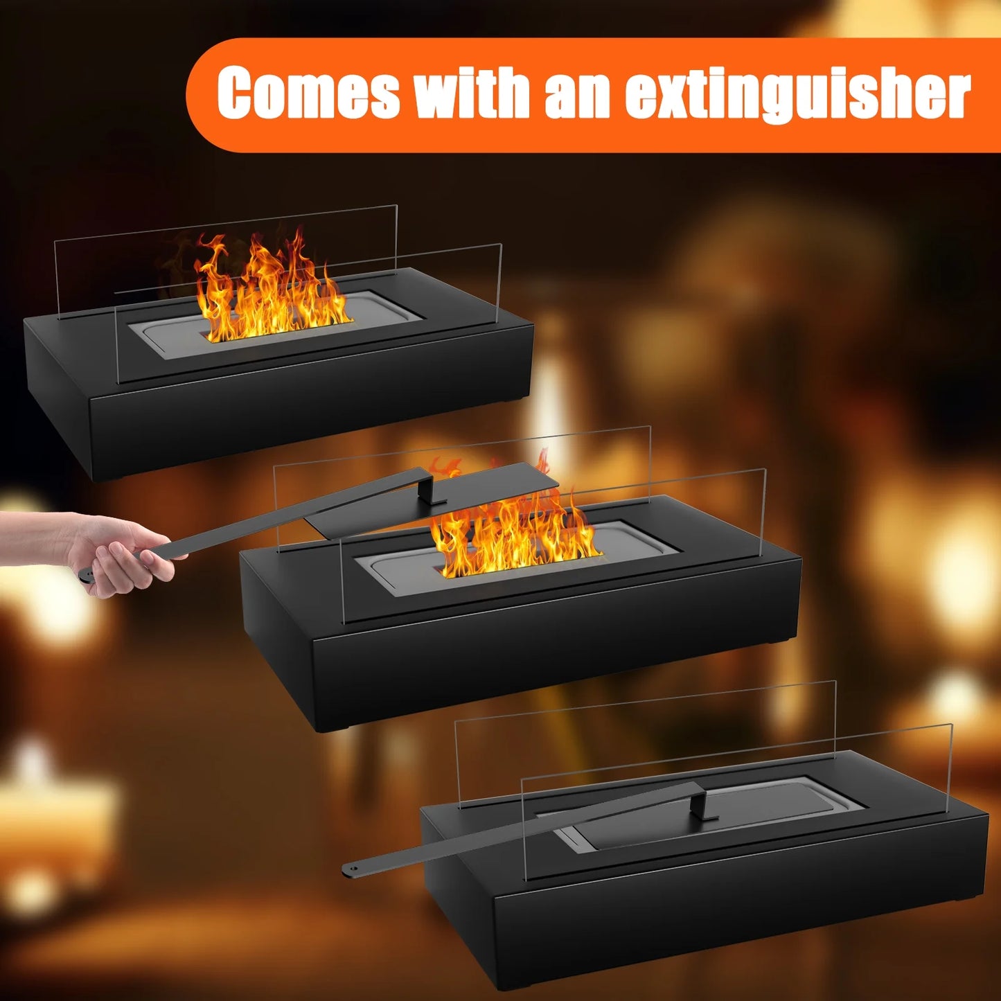 Tabletop Fire Pit Portable Indoor&Outdoor, Table Top Fire Pit, Tabletop Ventless Fireplace Christmas Gifts for Women