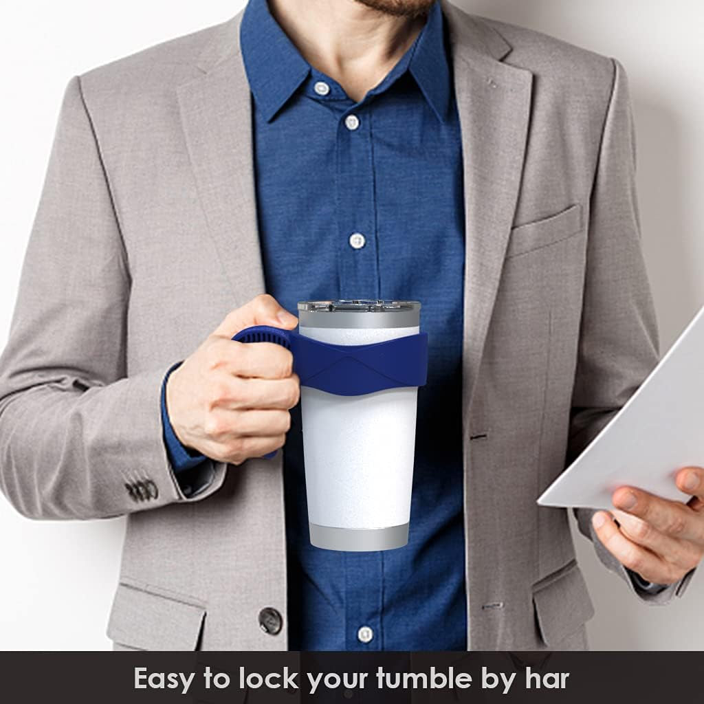 Tumbler Handle Fits for 20 OZ YETI, OZARK TRAIL, Rambler Tumbler(Navy Blue,Handle Only,Cup Not Include)
