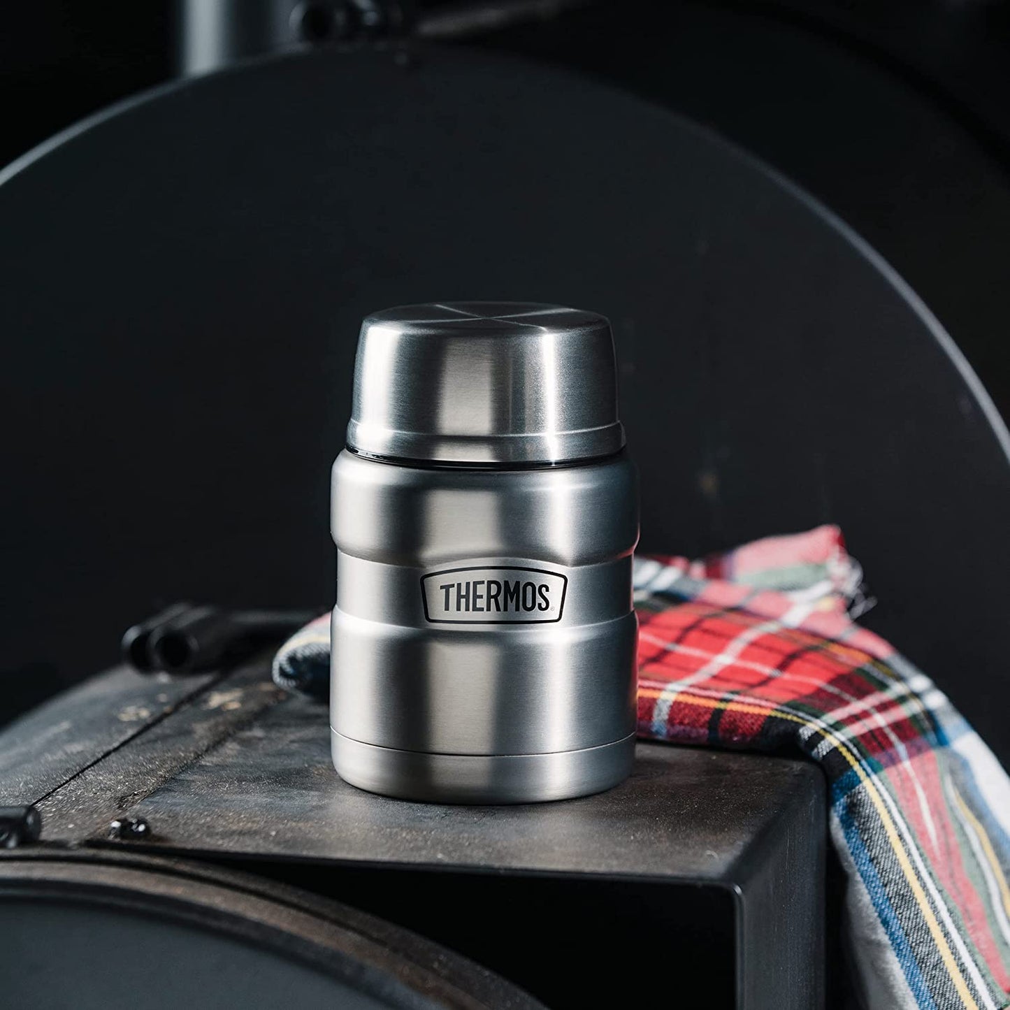 Stainless King Vacuum-Insulated Food Jar with Spoon, 16 Ounce, Matte Stainless Steel