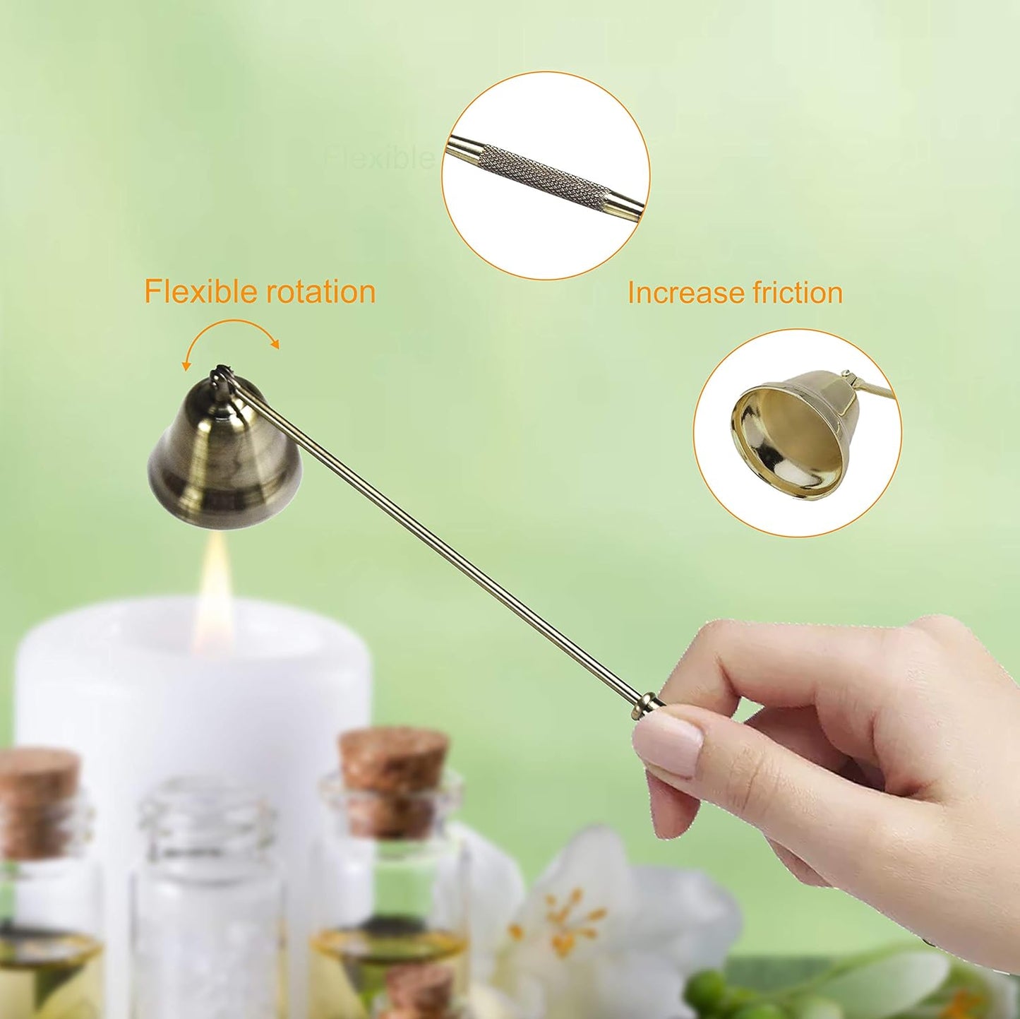 Candle Snuffer,Candle Wick Trimmer, 3 in 1 Candle Tools Candle Accessory Set Candle Cutter Candle Maintenance Kit and Candle Wick Dipper with Gift Package for Candle Lover (Antique Bronze)