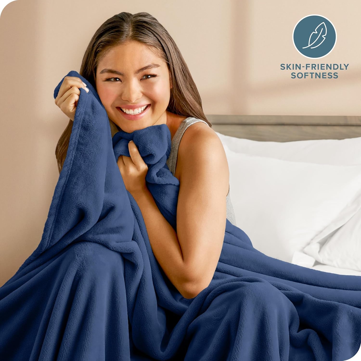 Fleece Blanket - King Size - Ultra-Soft Lightweight for Bed, Sofa, and Couch - Luxury Microplush - Cozy Warm Blanket (King, Dark Blue)