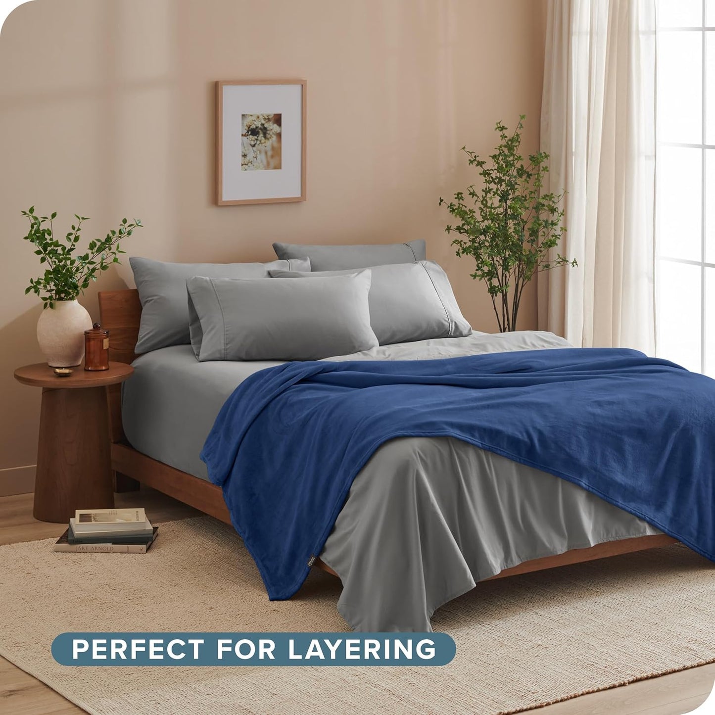 Fleece Blanket - King Size - Ultra-Soft Lightweight for Bed, Sofa, and Couch - Luxury Microplush - Cozy Warm Blanket (King, Dark Blue)