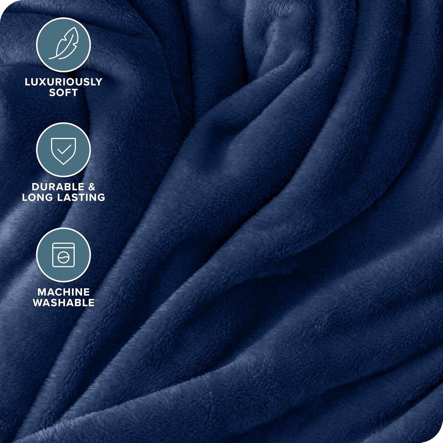Fleece Blanket - King Size - Ultra-Soft Lightweight for Bed, Sofa, and Couch - Luxury Microplush - Cozy Warm Blanket (King, Dark Blue)