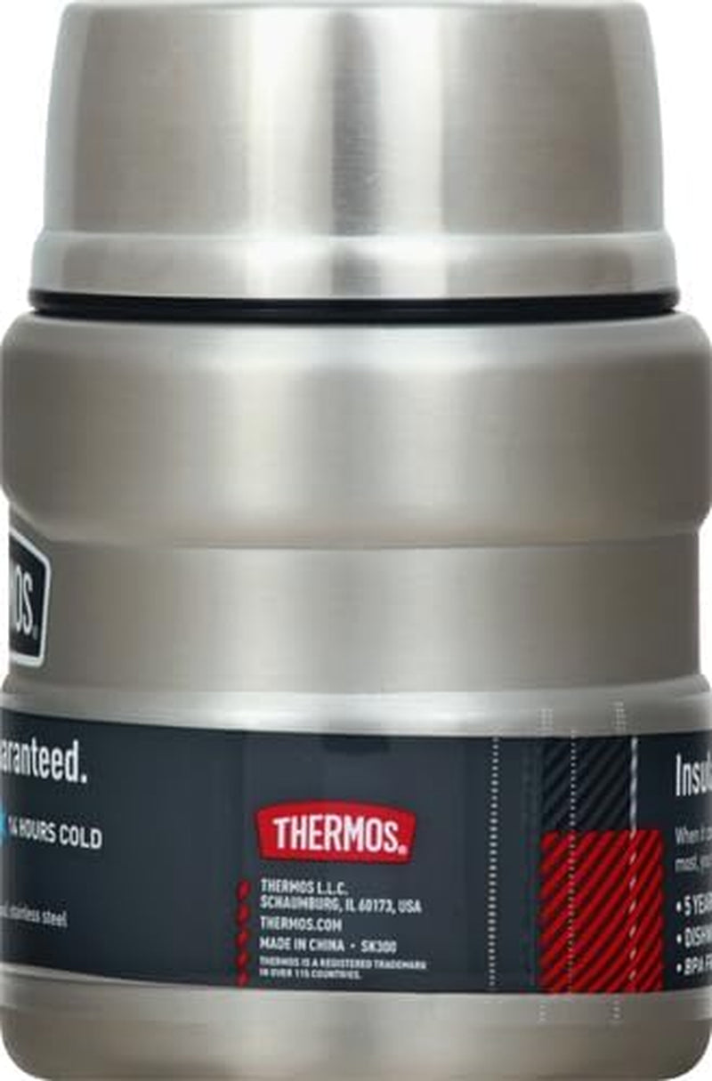 Stainless King Vacuum-Insulated Food Jar with Spoon, 16 Ounce, Matte Stainless Steel